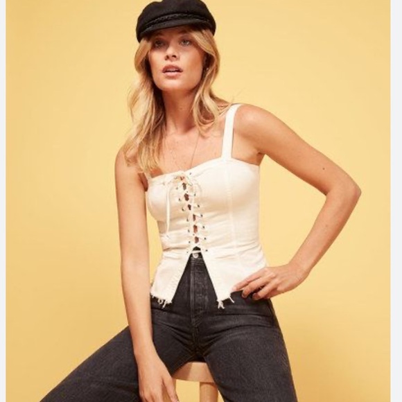 Reformation Tops - Reformation Lexi Bustier Corset Top in Ivory